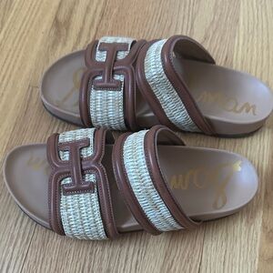 Sam Edelman Tan and Cream Women's Slide Sandals